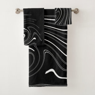 Art Abstrait Noir Blanc Lignes Twirl Minimalisme B