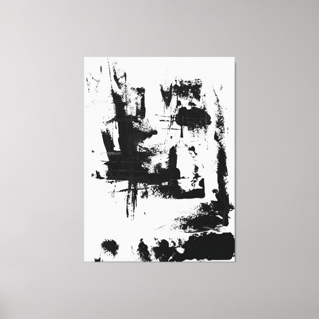 Art Abstrait, noir et blanc Extra grande toile (Recto)