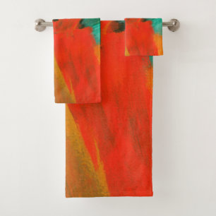 Art abstrait peignant le vert orange rouge d'or