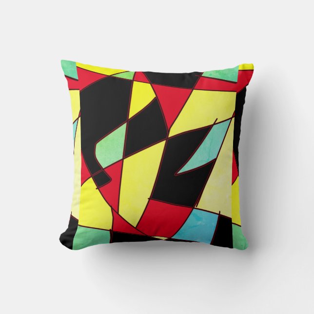 Art Abstrait Peinture D'Un Coussin Coussin Type (Recto)