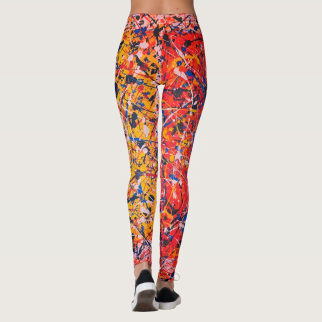Art Abstrait Peinture D'Une Sorte De Leggings (Dos)