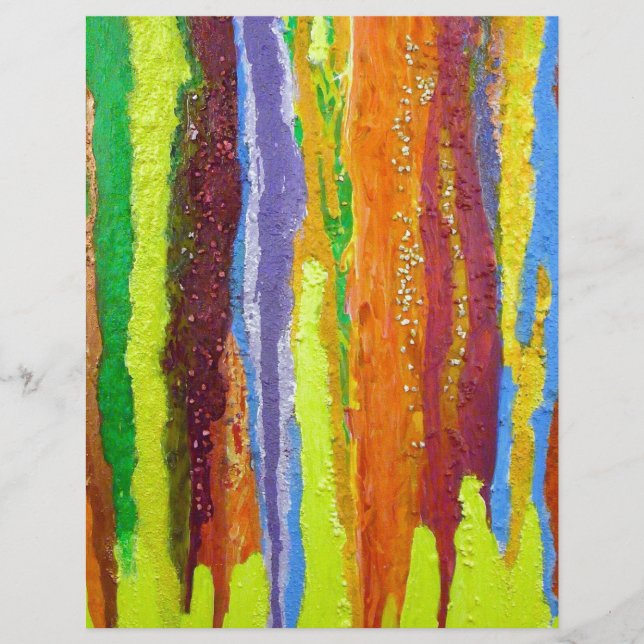 Art abstrait rayures arc-en-ciel peinture goutte à (Devant)