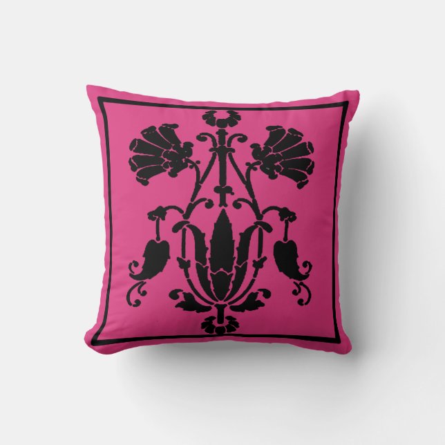 Art Abstrait sur le Coussin rose profond (Recto)