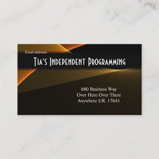 Art Abstrait unique Carte de visite double face (Devant)