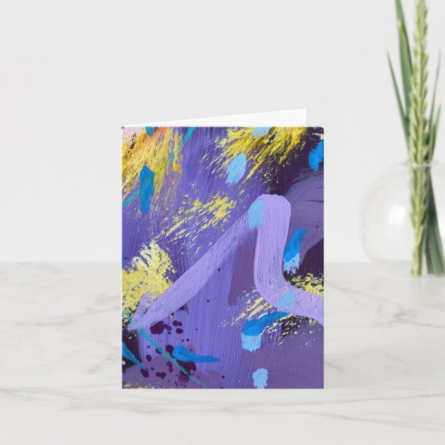 Art abstrait violet et jaune scintillant (Devant)
