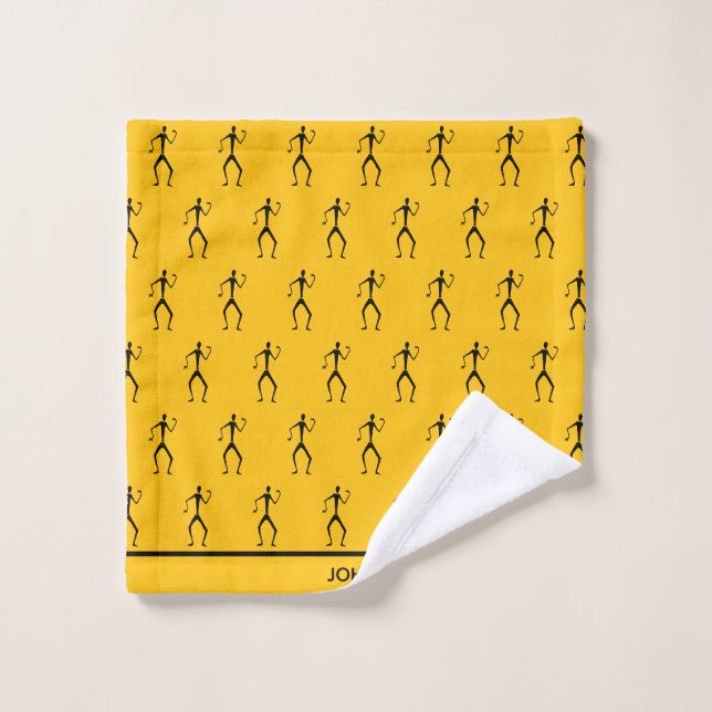 Art africain, Stick Man Silhouette Danses Motif (Gant de toilette)