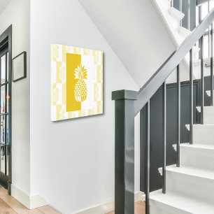 Art ananas Impression moderne en or et blanc