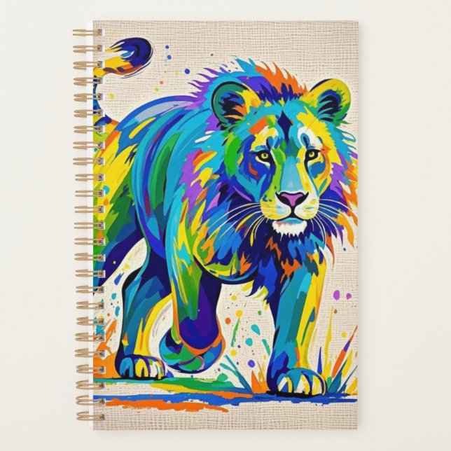 Art animal Lion abstrait coloré (Devant)