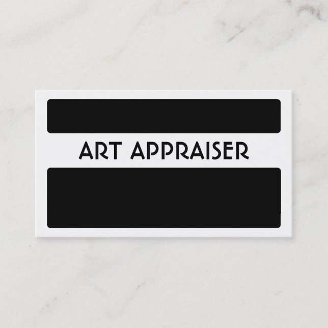 Art Appraiser simple noir blanc cartes de visite (Devant)