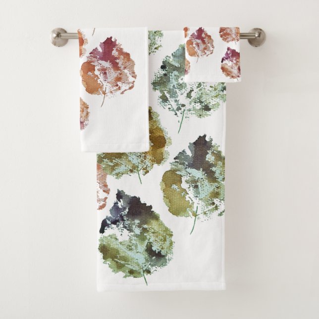 Art aquarelle de feuilles d'automne rustique tomba (En situation)