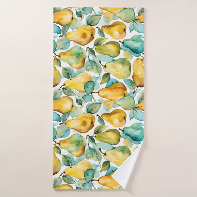 Art aquarelle poires  (Serviette de bain)
