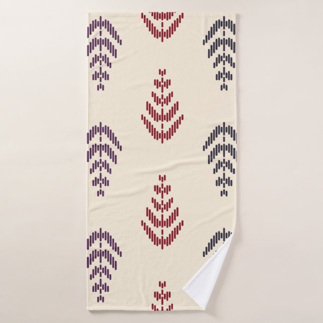 Art arrière - plan de feuilles ethniques. motif sa (Serviette de bain)