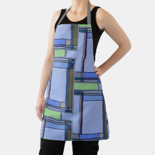 Art & Artisanat Tablier bleu géométrique