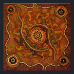 Art autochtone - Poster de rêve Goanna<br><div class="desc">Goanna Dreaming (Karrta Ngitting) est l'histoire du Goanna et sa relation avec la Terre (Yargee).</div>