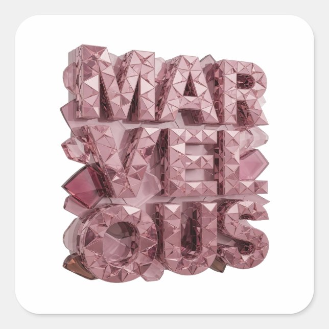Art autocollant rose gras MARVELOUS (Devant)