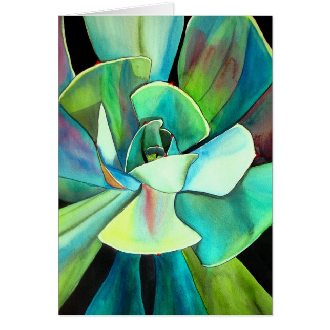 Art bleu et vert succulent de couleur pour (Devant)