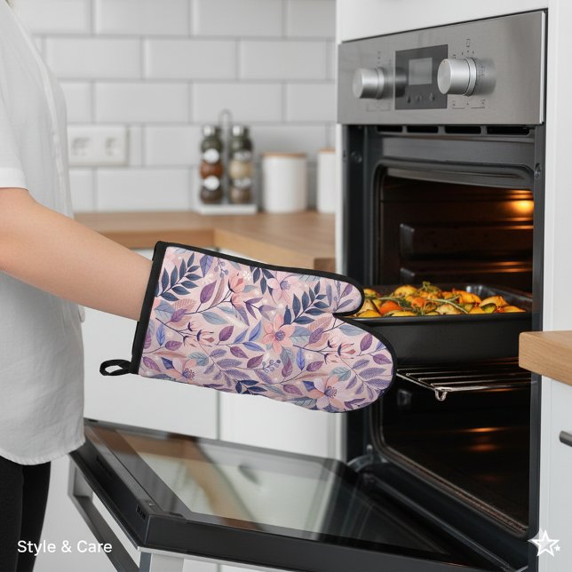 Art botanique AI Art four Mitt pour un usage conte (Botanical AI Art Oven Mitt for Contemporary Use)