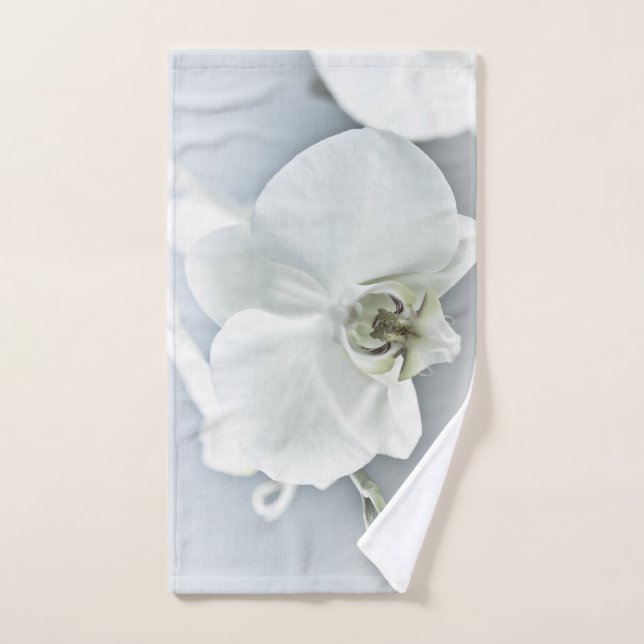 Art botanique de l'orchidée blanche élégante (Serviette à main)