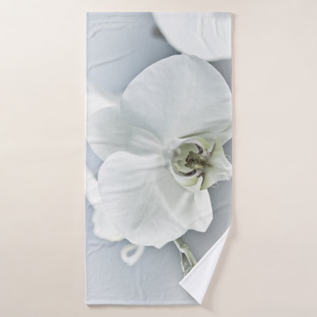 Art botanique de l'orchidée blanche élégante (Serviette de bain)