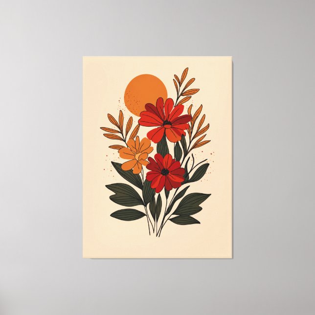 Art botanique floral moderne sur toile pour mur (Recto)