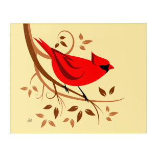 Art cardinal élégant d'oiseau