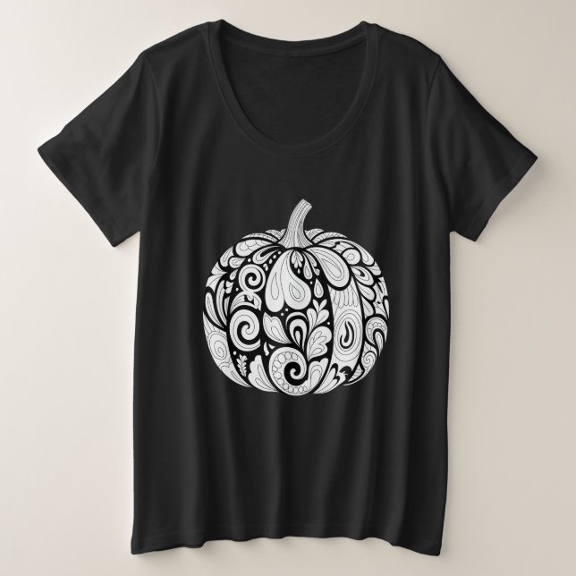 Art Citrouille noir et blanc complexe - Halloween (Design devant)