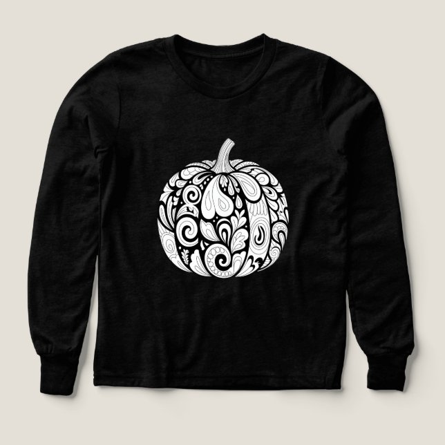 Art Citrouille noir et blanc complexe - Halloween (Motif recto)