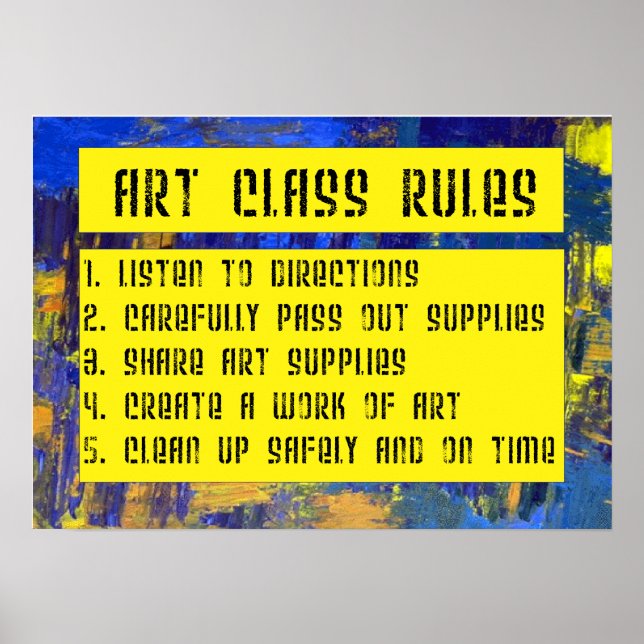 ART CLASS RÈGLES POSTER (Devant)