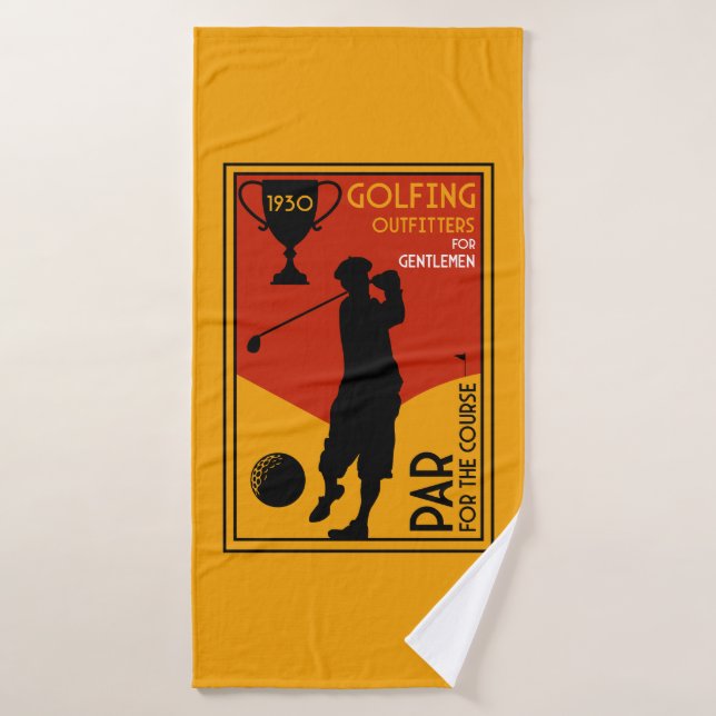 Art classique du golf des années 30 (Serviette de bain)