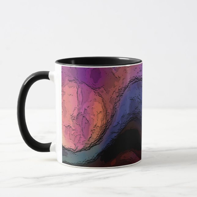 Art collectionnable Mug Paysage abstrait couleurs  (Gauche)