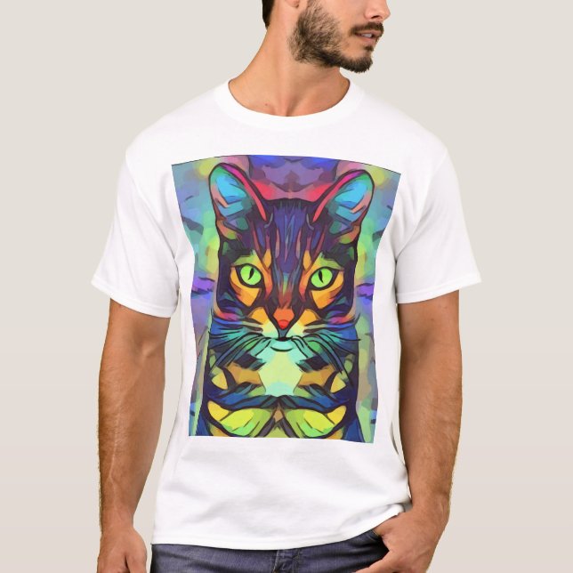 ART COLORÉ CAT T-SHIRTS ABSTRAITS (Devant)