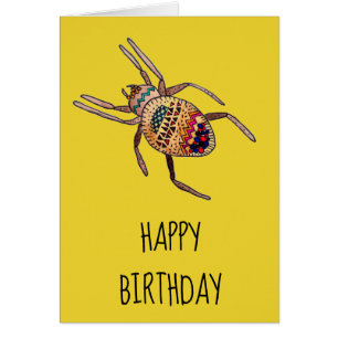 Art coloré d'arachnide d'anniversaire d'araignée