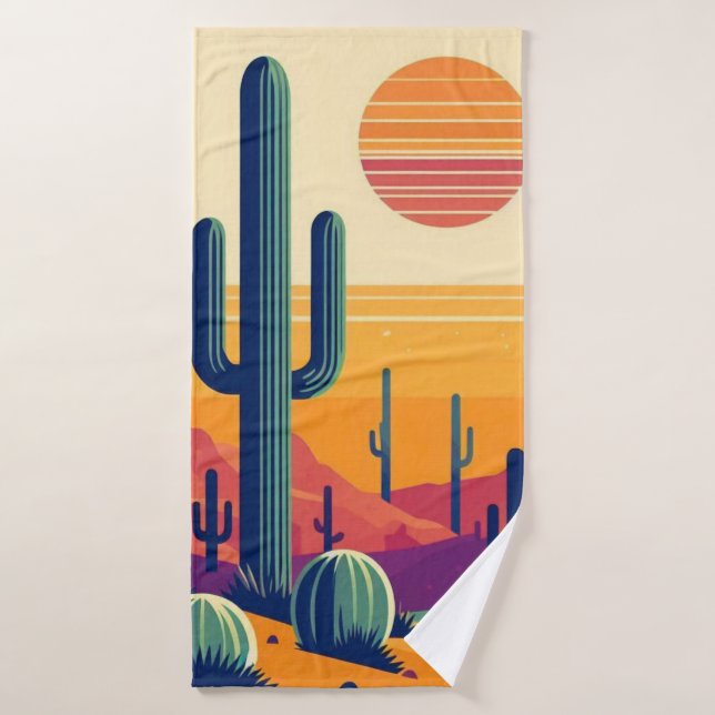 Art coloré du désert du sud-ouest (Serviette de bain)
