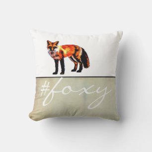 art coussin fox rouge foxy avec texte