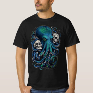 Art crâne foncé - T-shirt gothique Octopus Horror