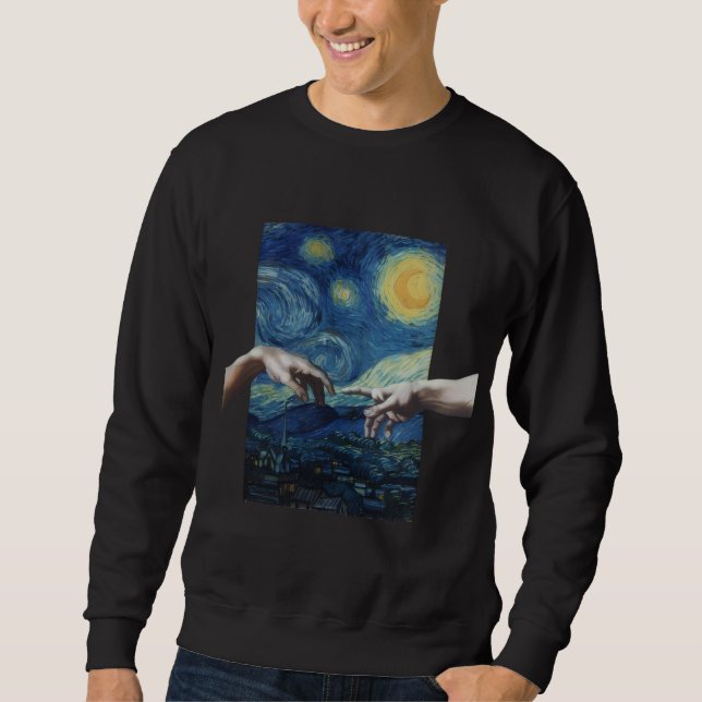 Art Creation Hands Starry Night Sweatshirt (Devant)