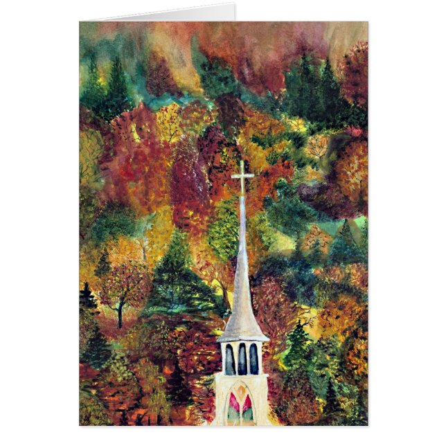 Art croisé d'aquarelle d'automne du Vermont (Devant)