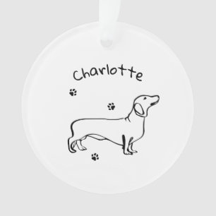 Art Dachshund Minimaliste - Votre texte, votre sty