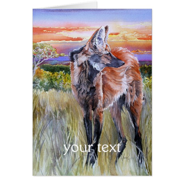 Art d'aquarelle de loup Maned (Devant)