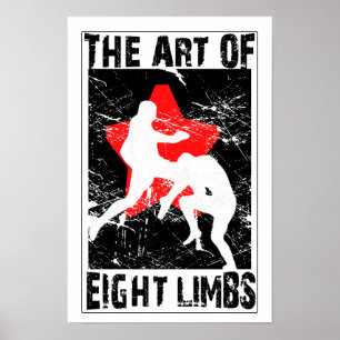 Art de 8 membres - Muay Thai Flying Knee Poster