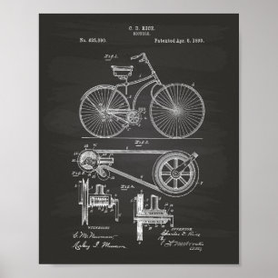Art de brevet de la bicyclette 1890 - tableau