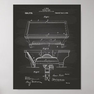 Art de brevet du tableau de billard 1909 - tableau