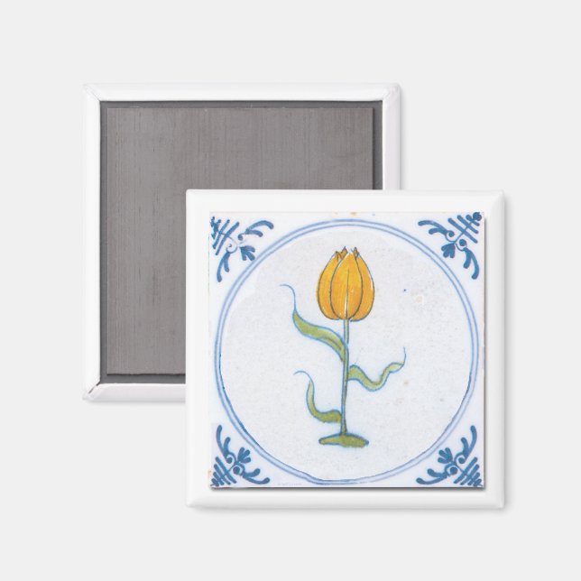 Art de carreaux de tulipe avec aimant bleu et blan (Recto/Verso)