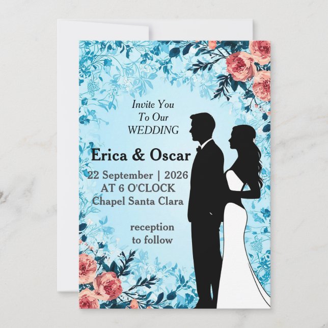 ✨ Art de carte d'invitation de mariage pour la dou (Devant)
