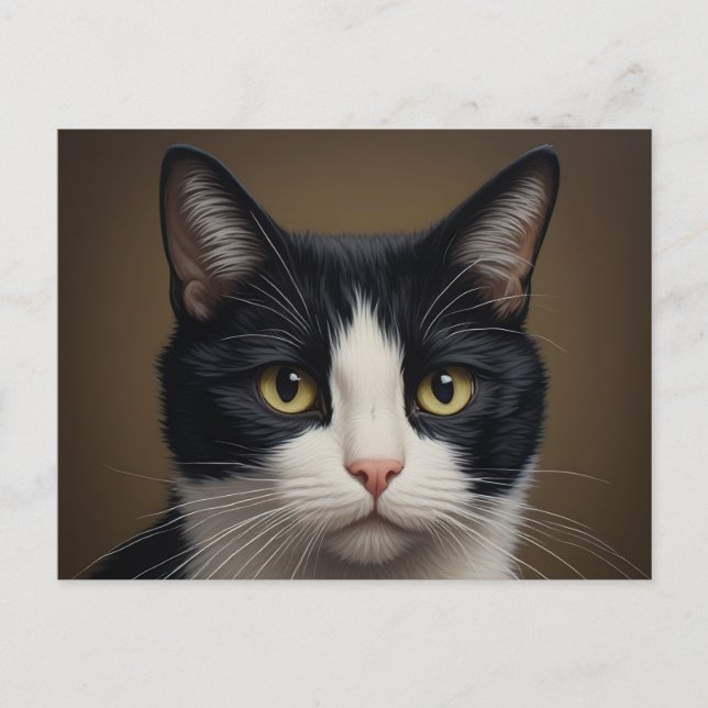 art de carte postale de chat smoking (Devant)