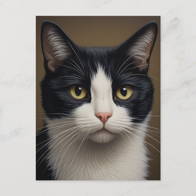 art de carte postale de chat smoking (Devant)