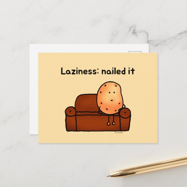 Art de carte postale de dessin animé de pomme de t (Devant/Arrière en situation)