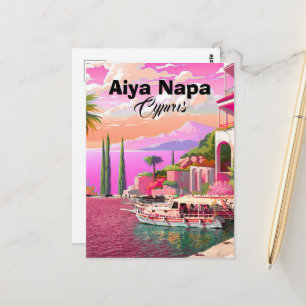 Art de carte postale de voyage à Aiya Napa, art de