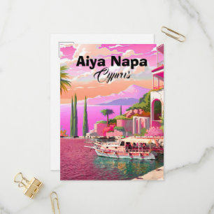 Art de carte postale de voyage à Aiya Napa, art de