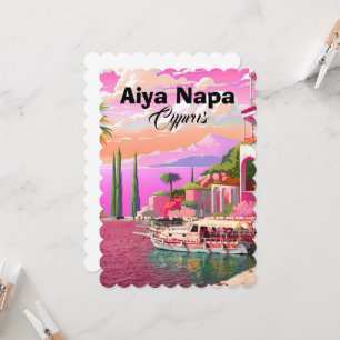 Art de carte postale de voyage à Aiya Napa, art de
